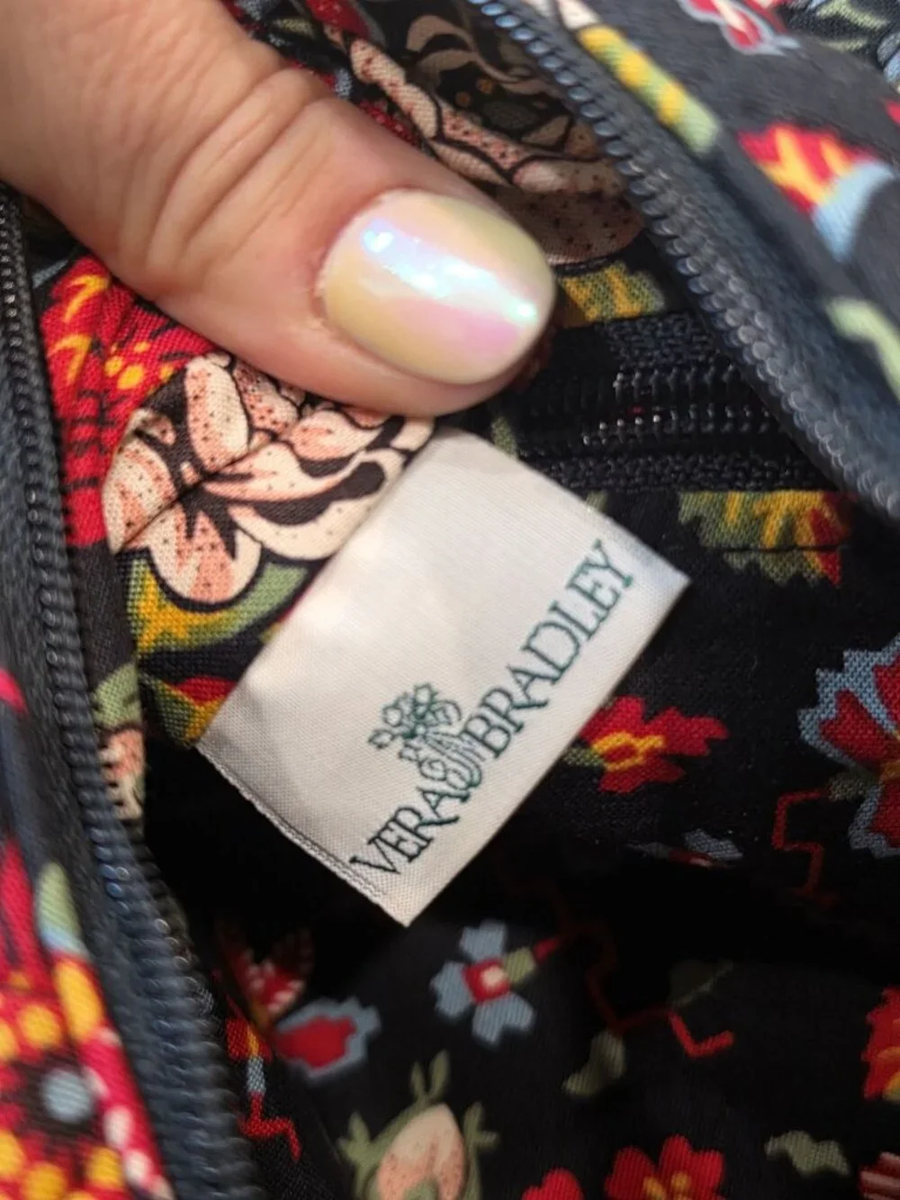 Vera Bradley Floral Quilted Shoulder Bag With Zipper Closure & Interior Pockets